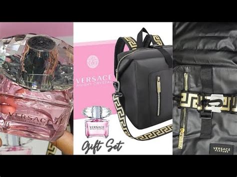 versace bright pink perfume|pink Versace perfume with backpack.